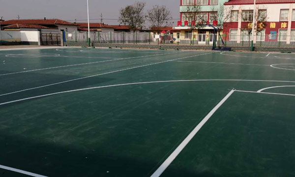 河北籃球場地膠 河北滄州市黃驊市周青莊室外籃球場地膠