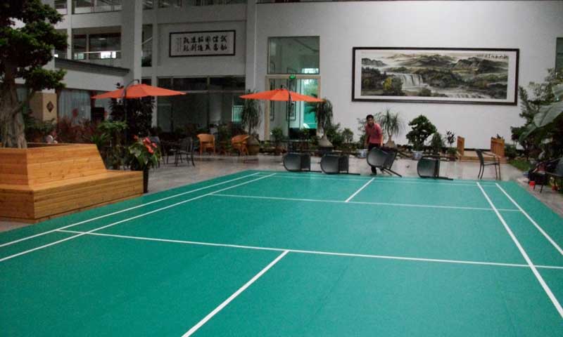 北京羽毛球場(chǎng)pvc運(yùn)動(dòng)地板圖 北京捷成世紀(jì)公司度假村羽毛球場(chǎng)地地板